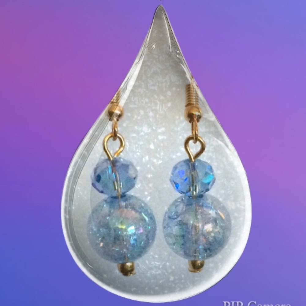 Sparkly Blue Earrings